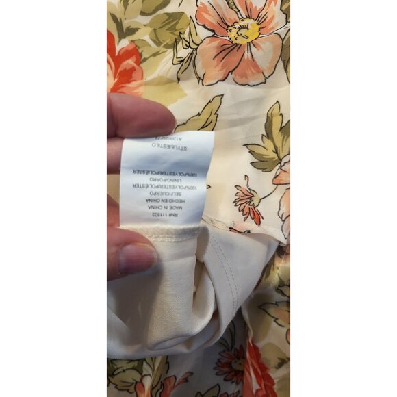 As U Wish Floral Hi-lo Faux Wrap Hem Adjustable Off Shoulder Dress Large - Picture 10 of 10